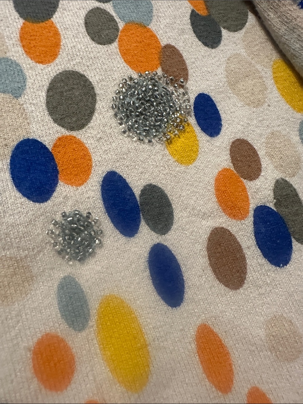 Jane Doe Crewneck Sweater with Multicolor Dot & Geometric Accents - Picture 4 of 8